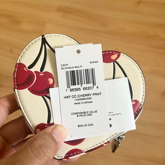 Coach Heart Coin Case With Cherry Print # CZ477 - Picture 8 of 8